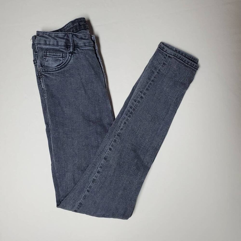 Zara Trafaluc Denimwear High Rise Dark Grey Skinny Jeggings Women's Size US 6
